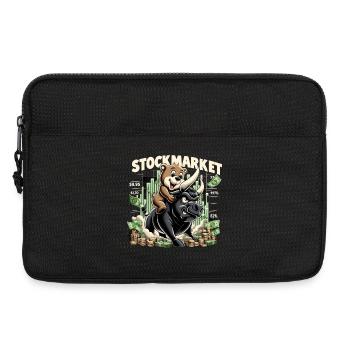 Bourse Marché boursier Bull Bull Bear Profit Gift - Sacoche pour ordinateur portable 13 pouces - noir - Devant
