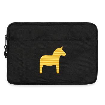 Dala Horse Stripes Suède Noël scandinave - Sacoche pour ordinateur portable 13 pouces - noir - Devant