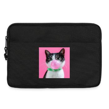 Bubblegum-Katze: Süß & Frech - Laptoptasche 13" - Schwarz - Vorne