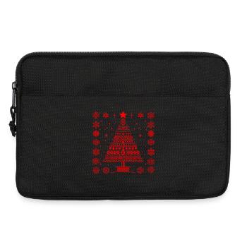 Noël moche : design de Noël géométrique rouge - Sacoche pour ordinateur portable 13 pouces - noir - Devant
