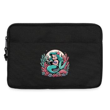 Meerjungfrau Nixe Lesen Buch Bücher Geschenk - Laptoptasche 13" - Schwarz - Vorne