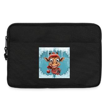 Winterzauber mit einer süßen Giraffe - Laptoptasche 13" - Schwarz - Vorne