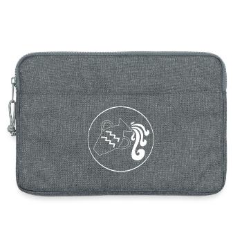 Signe du zodiaque verseau (blanc) - Sacoche pour ordinateur portable 13 pouces - gris chiné - Devant