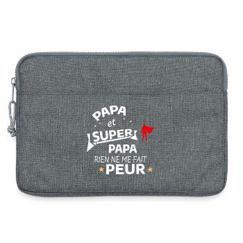 Super Dad and Hero Superdad - Laptop bag 13" - heather grey - Front