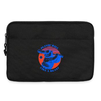 Baseball bear in retro style - Laptop bag 13" - black - Front