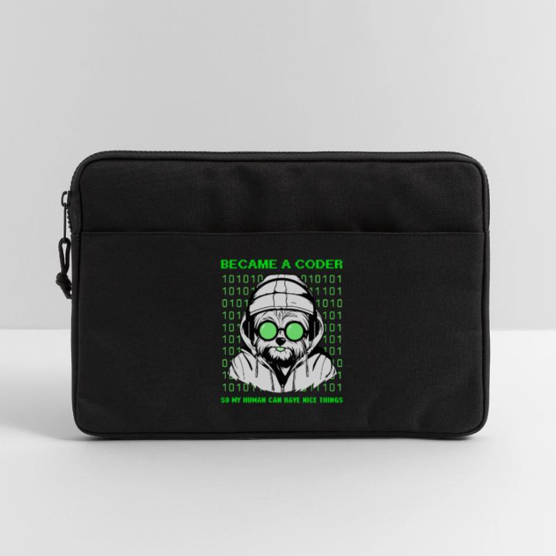Became a Coder – Hacker Dog Binary Look Laptop bag 13"