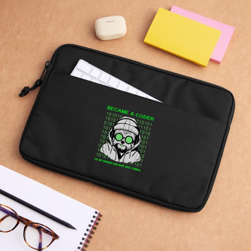 Devenu codeur – Hacker Dog Binary Look Sacoche pour ordinateur portable 13 pouces