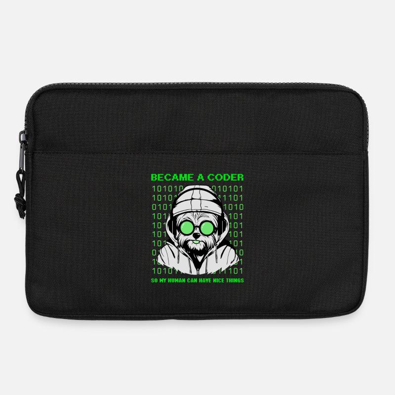 Became a Coder – Hacker Dog Binary Look - Laptop bag 13" - black