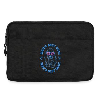 Man's Best Dude – Cool Dog with Sunglasses - Laptop bag 13" - black - Front