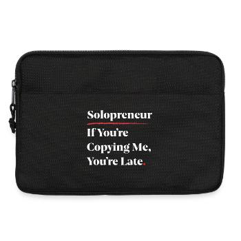 Solopreneur : Si tu me copies, tu es en retard [W] - Sacoche pour ordinateur portable 13 pouces - noir - Devant