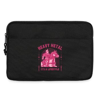 Heavy Metal – Knight & Horse Medieval Design - Laptop bag 13" - black - Front