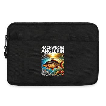 Jeune pêcheur - Motif carpe - Sacoche pour ordinateur portable 13 pouces - noir - Devant