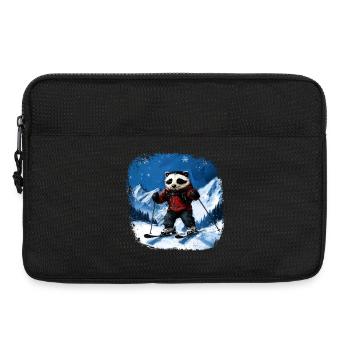 Skifahrer Dachs - Laptoptasche 13" - Schwarz - Vorne