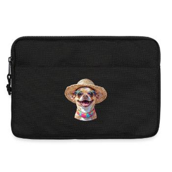 Chihuahua with straw hat & sunglasses - Laptop bag 13" - black - Front