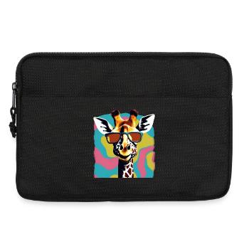 Cool Retro Giraffe Portrait with Sunglasses - Laptop bag 13" - black - Front
