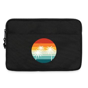 Palmier rétro coucher de soleil - Sacoche pour ordinateur portable 13 pouces - noir - Devant