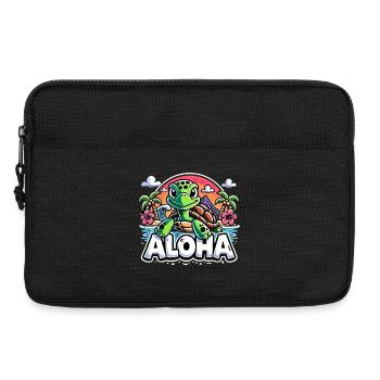 Aloha Schildkröte Hawaii Hibiskus Palmen Geschenk - Laptoptasche 13" - Schwarz - Vorne