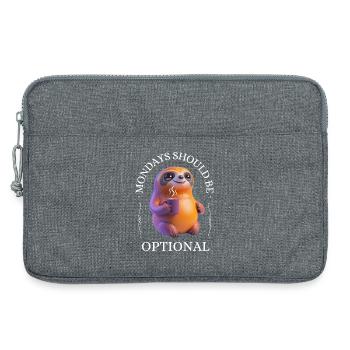 Monday grouch – paresseux buveur de café - Sacoche pour ordinateur portable 13 pouces - gris chiné - Devant