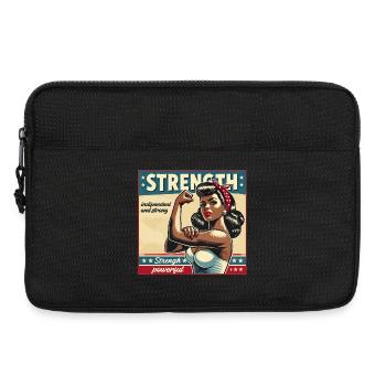 Force femme forte afro-américain cadeau rétro - Sacoche pour ordinateur portable 13 pouces - noir - Devant