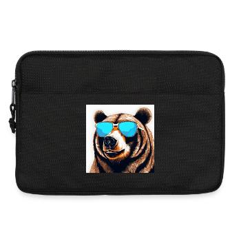 Bear with Sunglasses Pop Art - Laptop bag 13" - black - Front