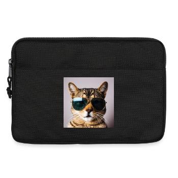 Cat with sunglasses - Laptop bag 13" - black - Front