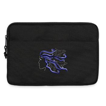 Humpback Whale Woman Silhouette Hair Hand Drawn - Laptop bag 13" - black - Front