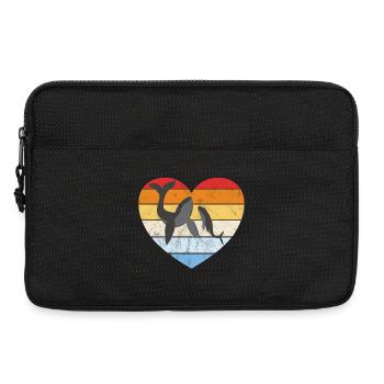 Humpback whale with baby retro heart - Laptop bag 13" - black - Front