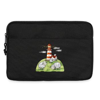 Leuchtturm und Schafe I Nordsee Ostsee Küste - Laptoptasche 13" - Schwarz - Vorne