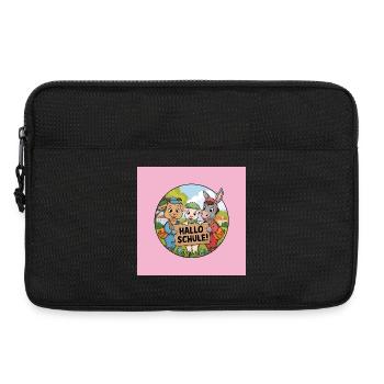 Einschulung Button lustige Tiere ABC Schütze - Laptoptasche 13" - Schwarz - Vorne
