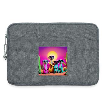 Meerkat, meerkat family, meerkat humor - Laptop bag 13" - heather grey - Front