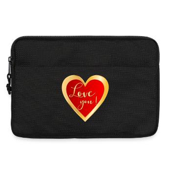 I love You Heart - Laptop bag 13" - black - Front
