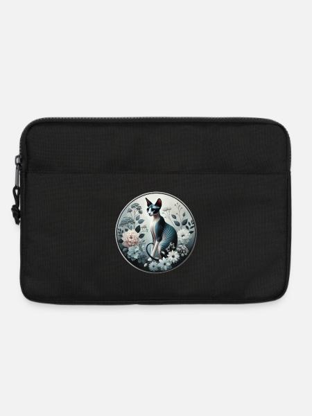 Princess Sphynx Cat Among Flowers - Laptop bag 13" - black
