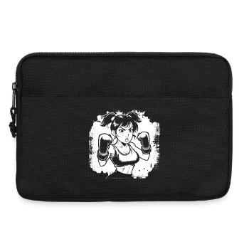Weiblicher Boxer - Laptoptasche 13" - Schwarz - Vorne