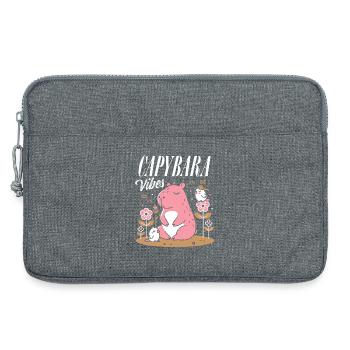 Ambiance détendue de Capybara - Sacoche pour ordinateur portable 13 pouces - gris chiné - Devant