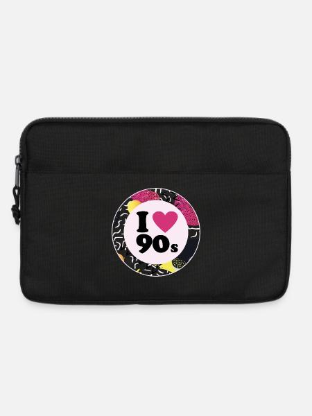 I ♥ 90s – Nostalgisches Retro-Design - Laptoptasche 13" - Schwarz