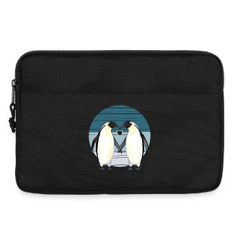 Valentines Day - Penguin Love with Heart - Laptop bag 13" - black - Front