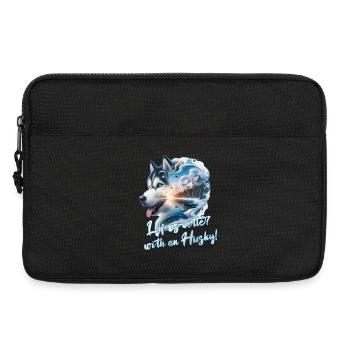 Schlittenhund - Laptoptasche 13" - Schwarz - Vorne