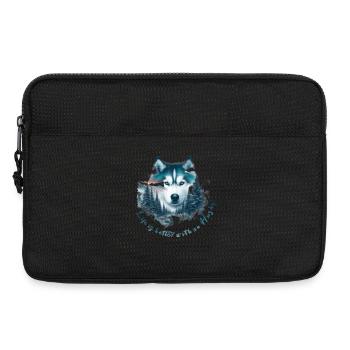 Schlittenhund - Laptoptasche 13" - Schwarz - Vorne