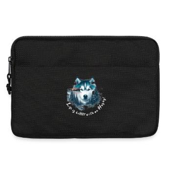 Schlittenhund - Laptoptasche 13" - Schwarz - Vorne