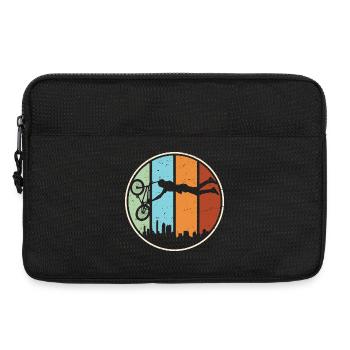 Urbane Mountainbike-Silhouette - Laptoptasche 13" - Schwarz - Vorne