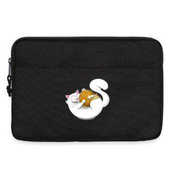 Niedliche Katze Humor Comic Cartoon Yarn Ball - Laptoptasche 13" - Schwarz - Vorne