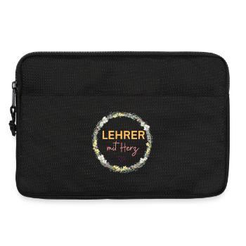 Lehrer mit Herz! Personalisierbares Design - Laptoptasche 13" - Schwarz - Vorne