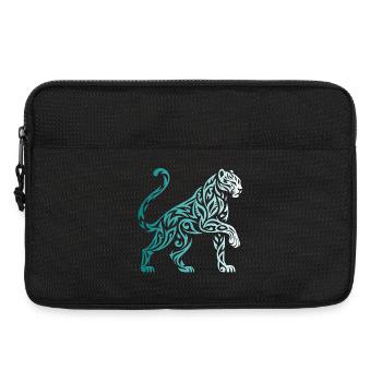 Tribal Panther Gradient Blue White - Laptop bag 13" - black - Front