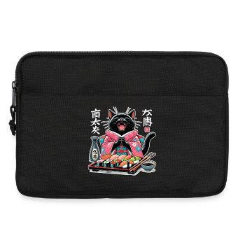 Sushi Katze Kimono Maki Nigiri Geschenk - Laptoptasche 13" - Schwarz - Vorne