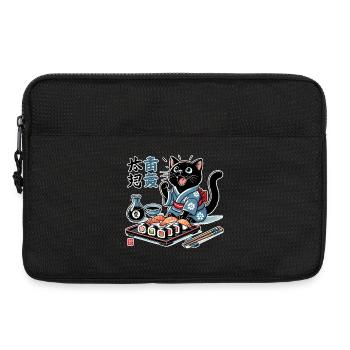 Sushi Schwarze Katze Kimono Maki Nigiri Geschenk - Laptoptasche 13" - Schwarz - Vorne