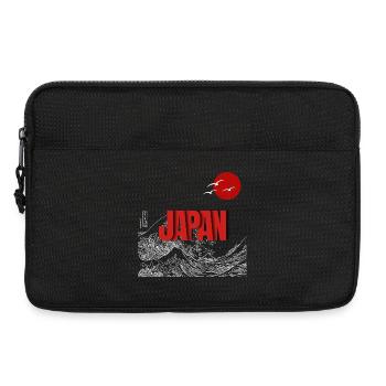 Japan-Welle mit rotem Mond - Laptoptasche 13" - Schwarz - Vorne