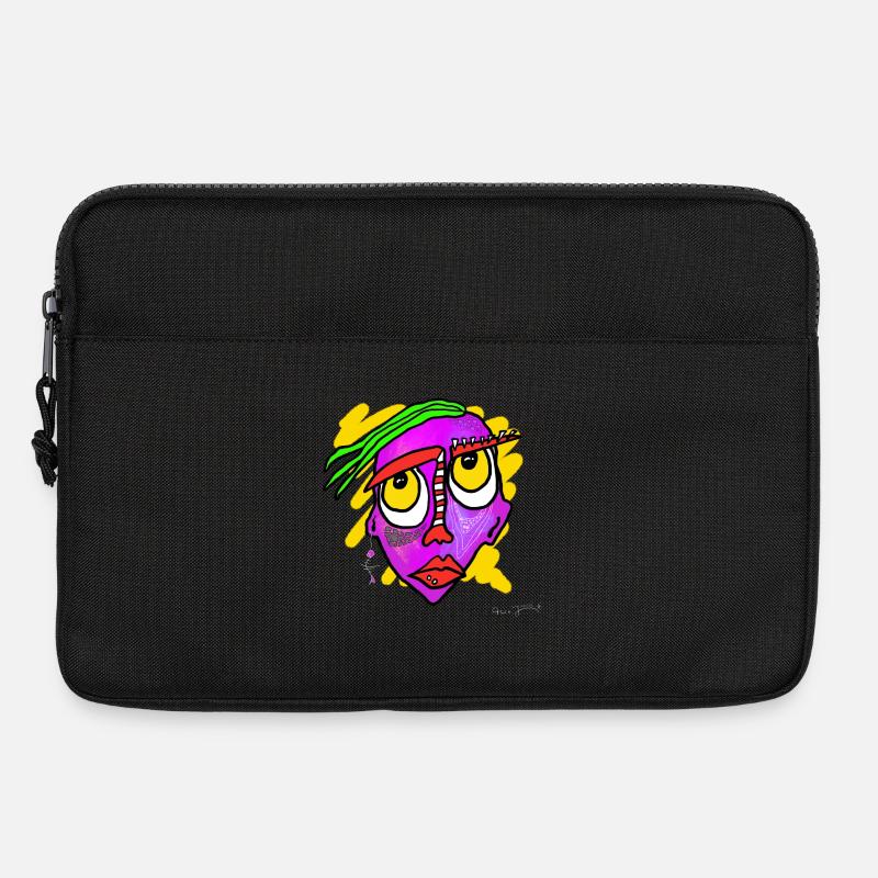Buntes Surreal-Gesicht Kunstwerk - Laptoptasche 13" - Schwarz