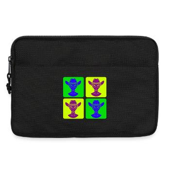 Alien Cowboy Pop Art Design - Laptop bag 13" - black - Front