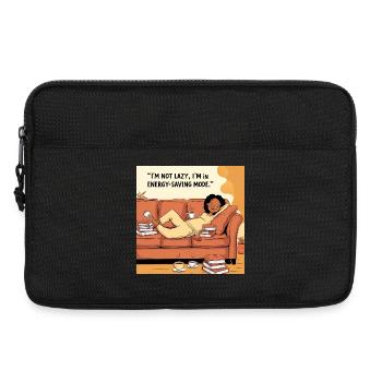I´m not lazy i am in energy saving mode - Laptoptasche 13" - Schwarz - Vorne