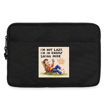 Ich bin nicht faul ich bin im Energiesparmodus - Laptoptasche 13" - Schwarz - Vorne